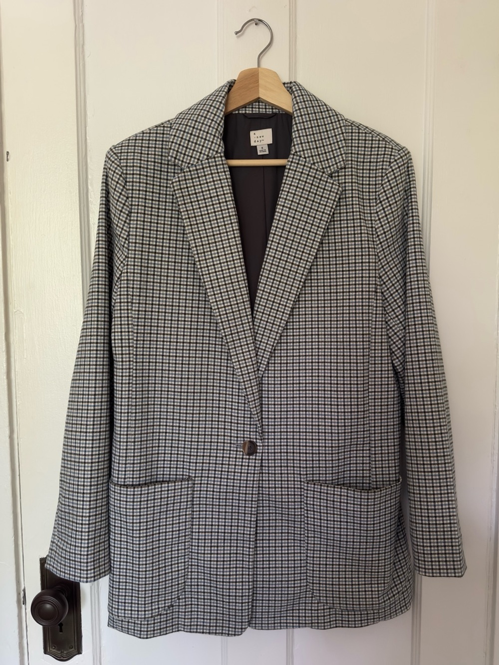 a new day Black and Gray Glen Plaid Blazer